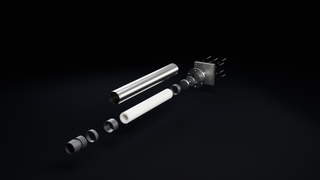 Exploded view of every Remus component laid out along the motor axis