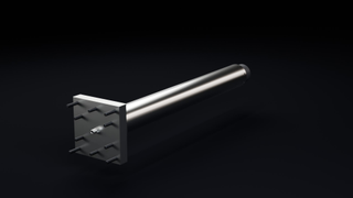 Remus seen from the injector end, showing the bolted flange and oxidizer manifold